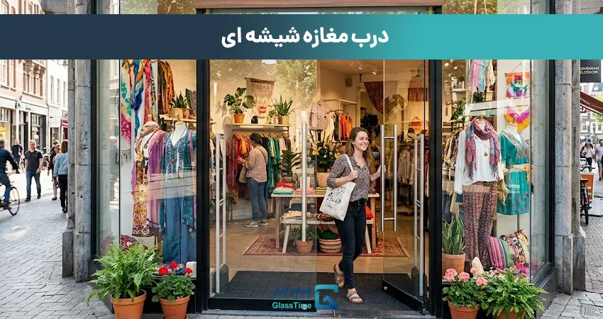 درب مغازه شیشه ای