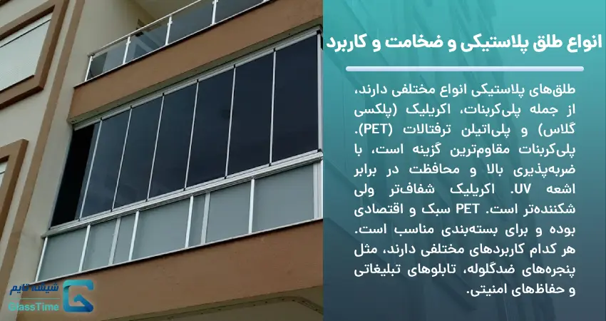 انواع طلق پلاستیکی و ضخامت و کاربرد