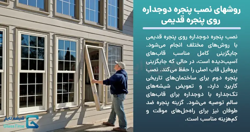 روشهای نصب پنجره دوجداره روی پنجره قدیمی