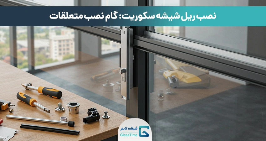 استقرار نهایی شیشه و ریل سکوریت