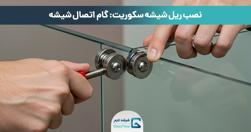 اتصال شیشه در نصب شیشه سکوریت